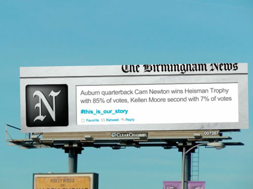 Birmingham News - Twitter billboard